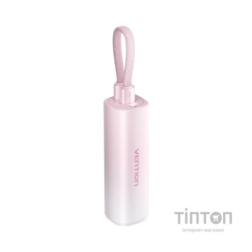 Батарея універсальна Vention 5000mAh 20W PD, USB-C In/Out, Lightning In/Out, with cable, Gradient Red (FHWR0)