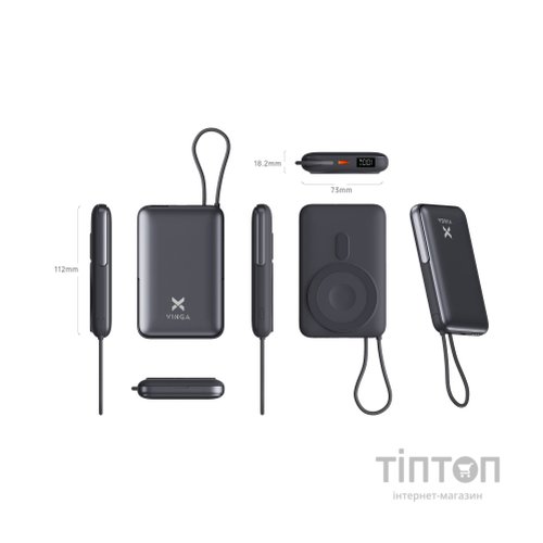 Батарея універсальна Vinga 10000 mAh 22.5W/15W/2.5W Wireless (VPBB1022WL)
