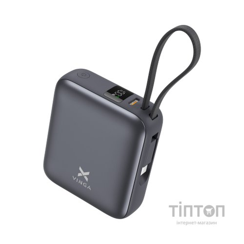 Батарея універсальна Vinga 10000 mAh 35W Display Cable (VPBB1035C)
