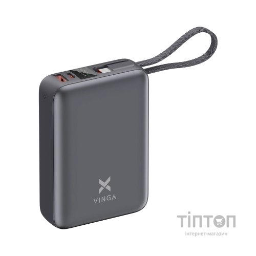 Батарея універсальна Vinga 20000 mAh 45W Display Cable (VPBB2045C)