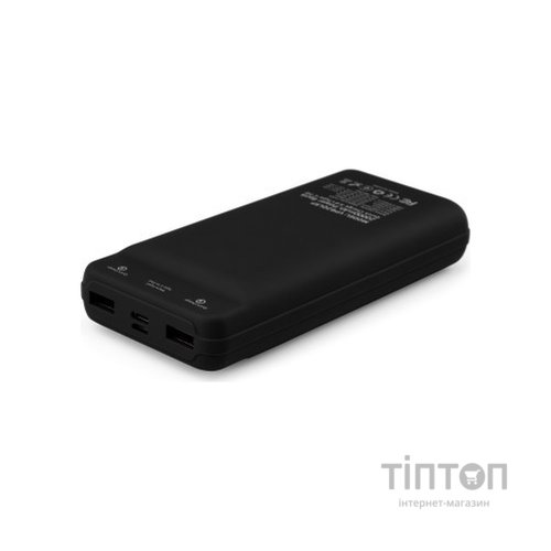 Батарея універсальна Vinga 20000 mAh QC3.0 Display soft touch black (VPB2QLSBK)