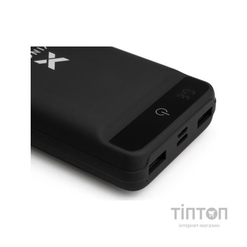 Батарея універсальна Vinga 20000 mAh QC3.0 Display soft touch black (VPB2QLSBK)