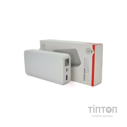 Батарея універсальна XO 20000mAh, PD/20W, QC/18W, Lightning, Type-C, USB, white (XO-PR144W)