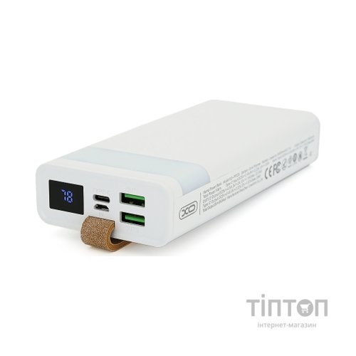 Батарея універсальна XO 20000mAh, PD/20W, QC/22.5W, flashlight, Micro-USB, Type-C, USB-A*2, white (XO-PR129W / 29304)