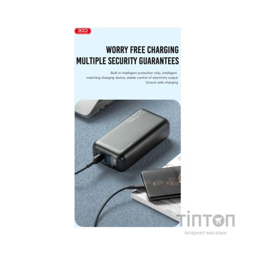 Батарея універсальна XO 30000mAh, PD/20W, QC/22.5W, black (PR200_Black)