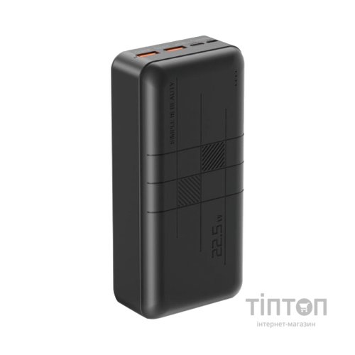 Батарея універсальна XO 30000mAh, PD/20W, QC3.0/22.5W, Input(Type-C,MicroUSB), Output(2*USB,Type-C), Black (XO-PR189B / 29189)