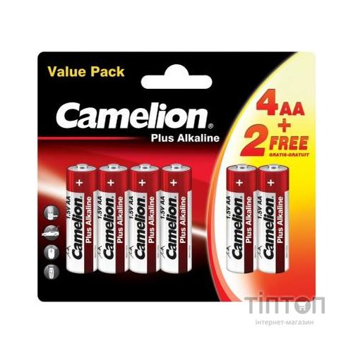 Батарейка Camelion AA LR6 Plus Alkaline * (4+2) (4+2LR6-BP)