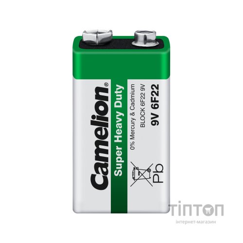 Батарейка Camelion Крона 6F22 9V Super Heavy Duty Green * 1 (6F22-SP1G)