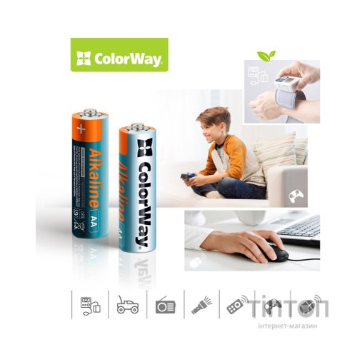 Батарейка ColorWay AA LR6 Alkaline Power (лужні) * 24 plastic box (CW-BALR06-24PB)