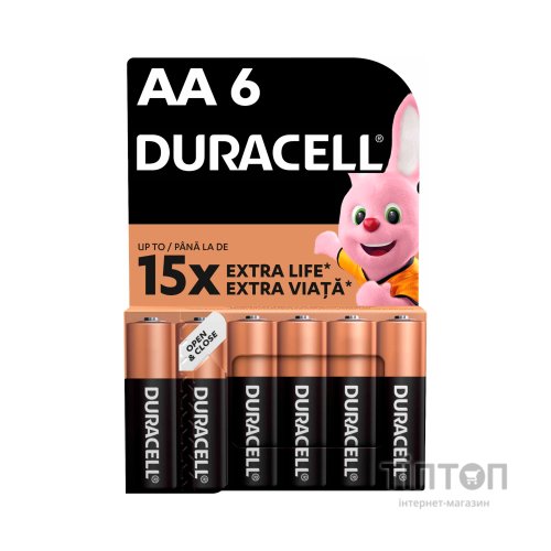 Батарейка Duracell AA MN1500 LR06* 6 (5+1) (5000394107427)