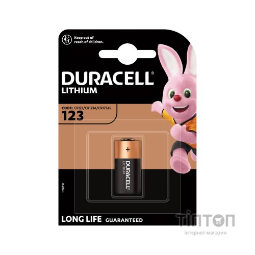 Батарейка Duracell CR 123 / DL 123 * 1 (5000394123106 / 5000784)