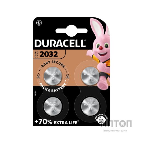 Батарейка Duracell CR 2032 / DL 2032 * 4 (5007662/5010951/5014799)