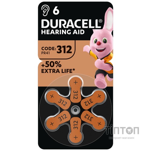 Батарейка Duracell HA312 (BL/6)