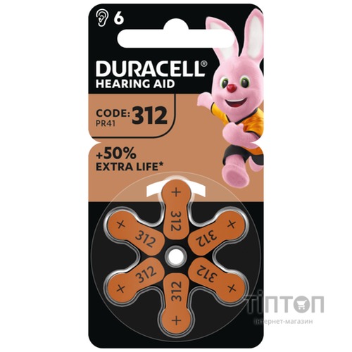 Батарейка Duracell HA312 (BL/6)