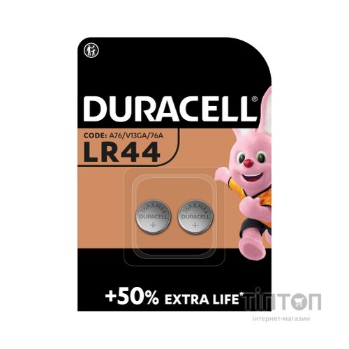 Батарейка Duracell LR44 / V13GA / A76 * 2 (5000394504424 / 5007795)