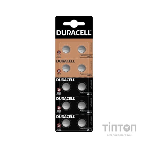 Батарейка Duracell LR44 / V13GA / A76 (плакат 2*5) * 10 (5008184)