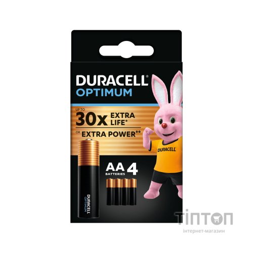 Батарейка Duracell Optimum AA лужні 4 шт. в упаковці (5015595)