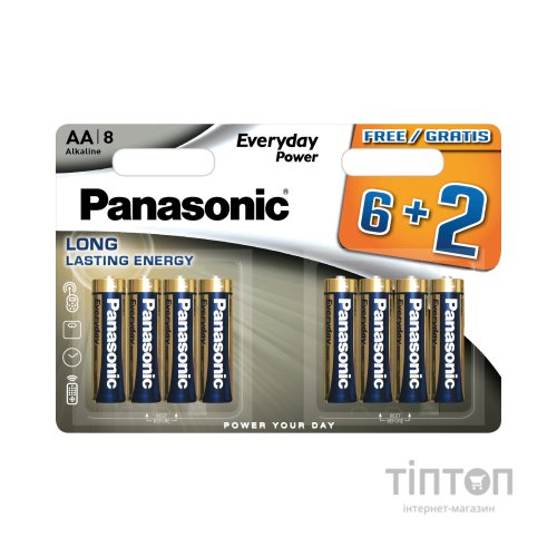 Батарейка PANASONIC AA EVERYDAY POWER * 8 (LR6REE/8B2F)