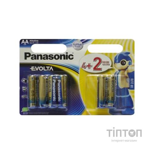 Батарейка Panasonic AA LR6 Evolta * 6(4+2) (LR6EGE/6B2F)