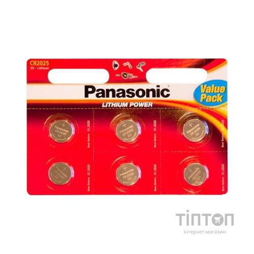 Батарейка Panasonic CR 2025 BLI 6 LITHIUM