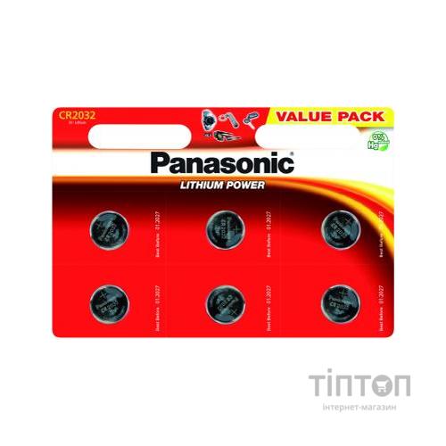 Батарейка Panasonic CR 2032 6шт