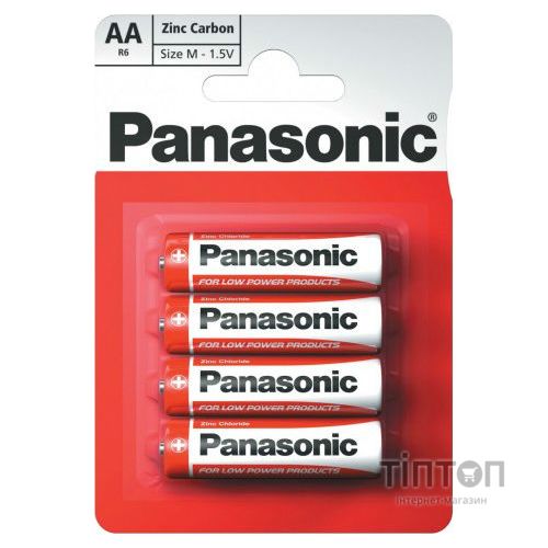 Батарейка Panasonic RED ZINK R6 BLI 4 ZINK-CARBON