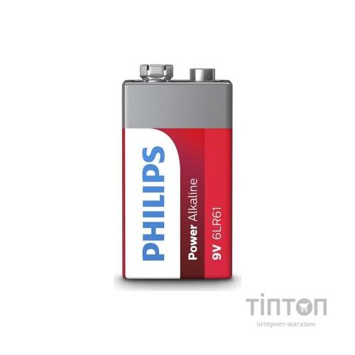 Батарейка Philips Крона 6LR61 Power Alkaline * 1 (6LR61P1B/10)