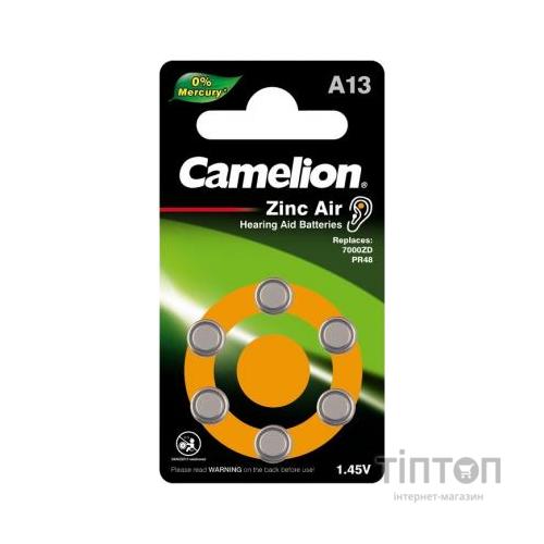 Батарейка PR48 / A13 Zinc-Air * 6 Camelion (A13-BP6)