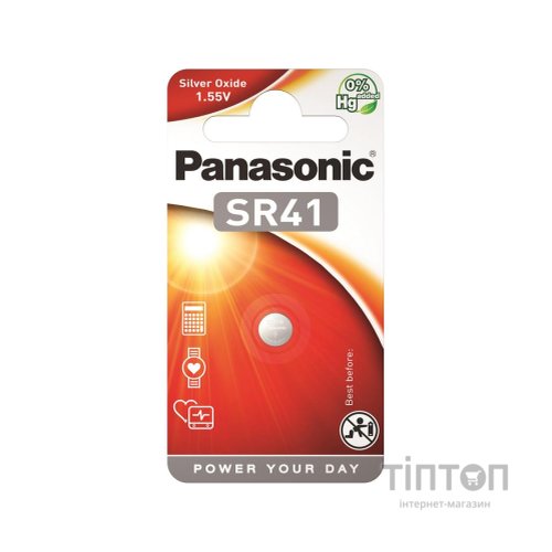 Батарейка SR41 (392, V392, D392) Silver Oxide Panasonic (SR-41EL/1B)
