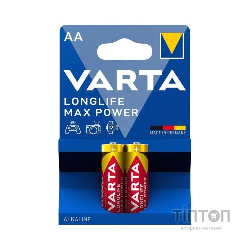 Батарейка Varta AA Longlife Max Power лужна * 2 (04706101412)