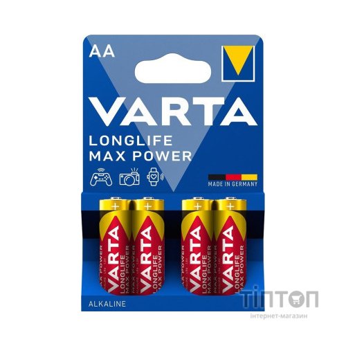 Батарейка Varta AA Longlife Max Power лужна * 4 (04706101404)