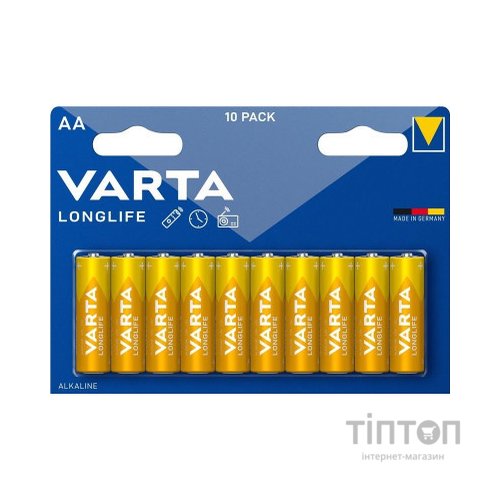 Батарейка Varta AA Varta Longlife лужна * 10 (04106101461)