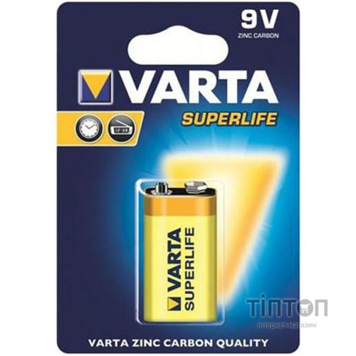 Батарейка Varta Superlife 6F22 ZINC-Carbon 1шт.