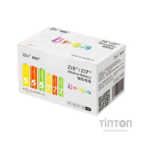 Батарейка ZMI AA ZI5 * 12 + AAA ZI7 * 12 Rainbow batteries set (Ф16358)