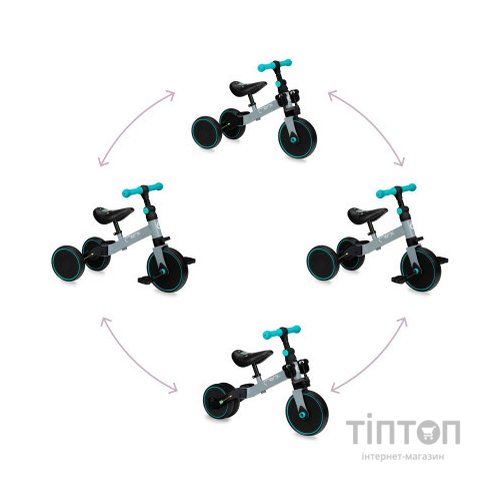 Біговел MoMi Loris 3 в 1 велосипед Grey-Turquoise (ROBI00041)