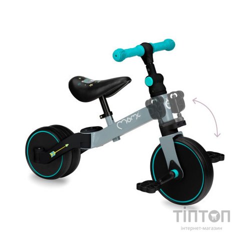 Біговел MoMi Loris 3 в 1 велосипед Grey-Turquoise (ROBI00041)