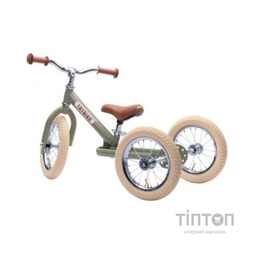 Біговел Trybike триколісний балансуючий оливковий (TBS-2-GRN-VIN+TBS-100-TKV)