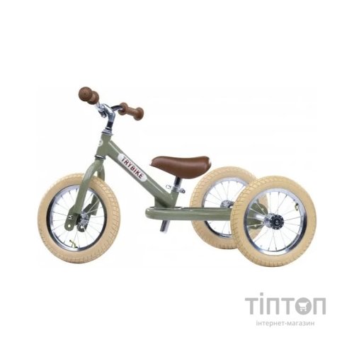 Біговел Trybike триколісний балансуючий оливковий (TBS-2-GRN-VIN+TBS-100-TKV)