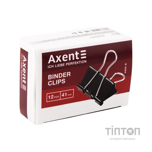 Біндер металевий Axent 41мм, 12шт, black (4404-A)
