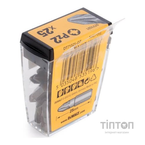 Набір біт DeWALT Pozidriv, Pz2, L = 25 мм, 25 шт (DT71521)