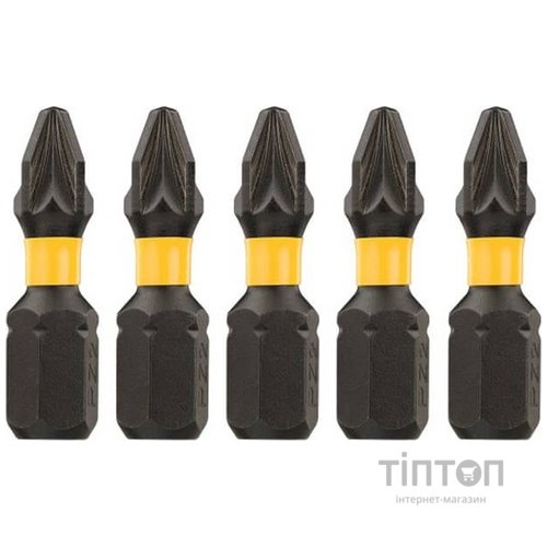 Набір біт DeWALT IMPACT TORSION, ударні, Pozidriv, Pz2, L=25 мм, 5 шт (DT7387T)