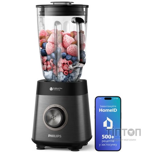Блендер Philips стаціонарний Series 5000, 1200Вт, чаша-2000мл, скло, склянка в ко (HR3041/00)