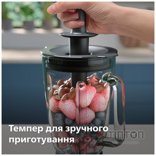 Блендер Philips стаціонарний Series 5000, 1200Вт, чаша-2000мл, скло, склянка в ко (HR3041/00)