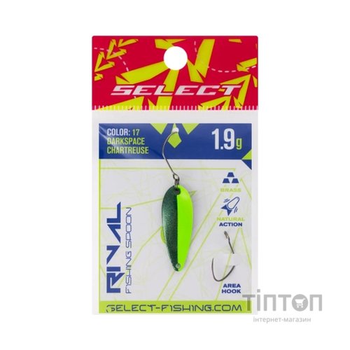 Блешня Select Rival 1.9g 30mm 17 DarkSpace Chartreuse (1870.79.96)