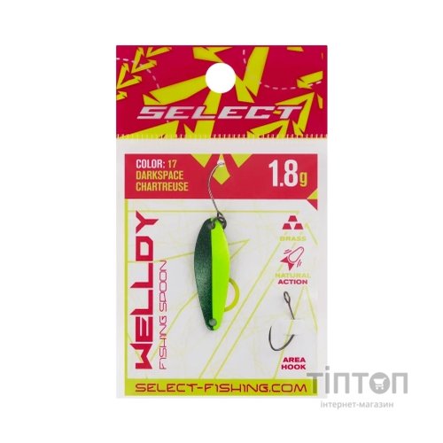 Блешня Select Welldy 1.8g 31mm 17 DarkSpace Chartreuse (1870.80.94)