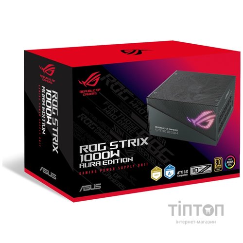 Блок живлення ASUS 1000W ROG STRIX PCIE5 Gold Aura Edition (90YE00P1-B0NA00)