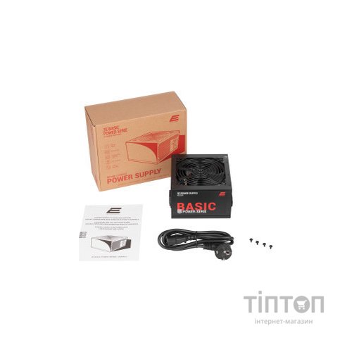Блок живлення 2E BASIC POWER (400W), 80, 120mm, 1xMB 24pin(20+4), 1xCPU 8pin(4+4), 3xMolex, 4xSATA, 1xPCIe 8pin( (2E-BP400-120APFC)