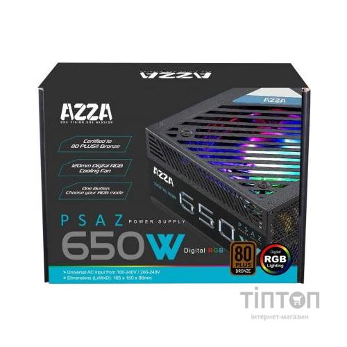 Блок живлення Azza 650W (PSAZ 650W ARGB)