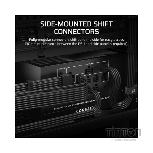 Блок живлення Corsair 1000W RM1000x Shift ATX 3.1 (CP-9020300-EU)