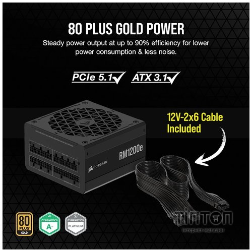 Блок живлення Corsair RM1200e PCIE5 1200W (CP-9020258-EU)
